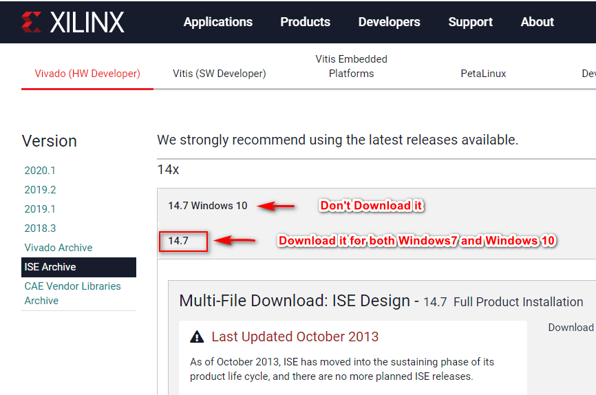 download xilinx ise 14.7